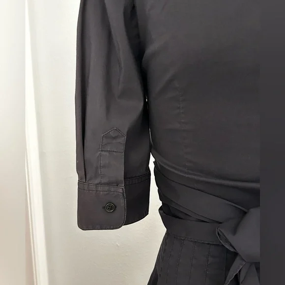 BCBG MaxAzria Collared Faux Wrap Shirt Dress sz 0 - Picture 6 of 16